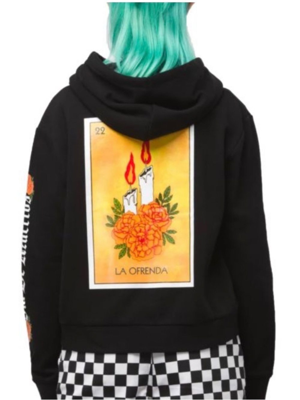 Rare VANS X LOTERIA OFRENDA BOXY Black HOODIE Dia De Los Muertos Women L